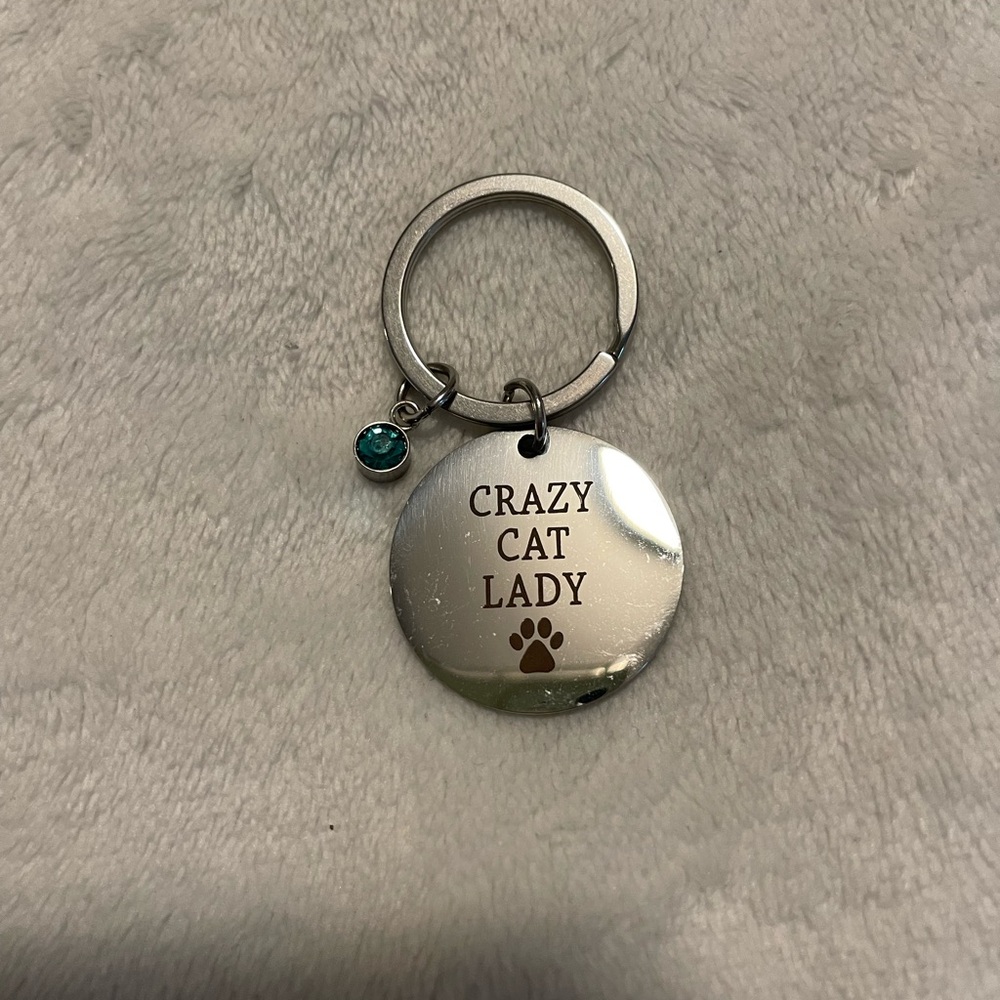 Chic Silver Cat Lover Keychain